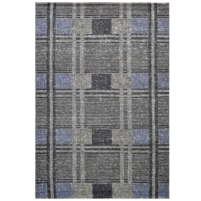 Handwoven Woollen Rug-Bushra 6324-Charcoal/Ivory-190x280cm
