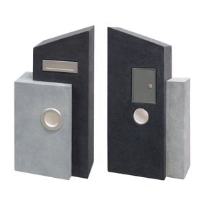 Northcote Pottery Grey And Charcoal Elite Avonlea Pillar Letterbox