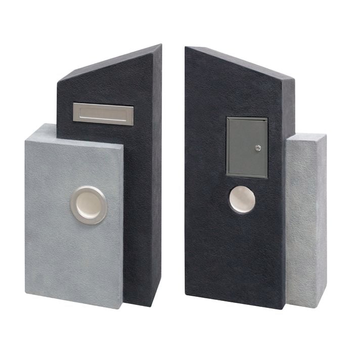 Northcote Pottery Grey And Charcoal Elite Avonlea Pillar Letterbox