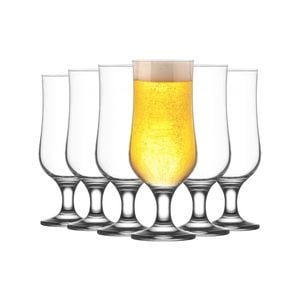 LAV Nevakar Stemmed Beer Glasses Set - Craft Beers, Ale and Cider - 385ml - Pack of 12