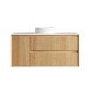 Attica 1200mm English Oak Baia Fluted Vanity With Carrara Stone Top 