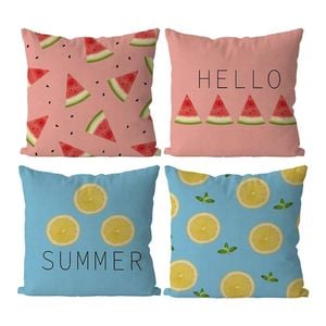 Catzon 4 Pcs Summer Decorative Throw Pillow Covers for Bedroom Living Room 40X40cm
