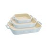 3pc Staub Ceramic Non-stick Oven Dish Rectangular Baking Dishes Set Blue