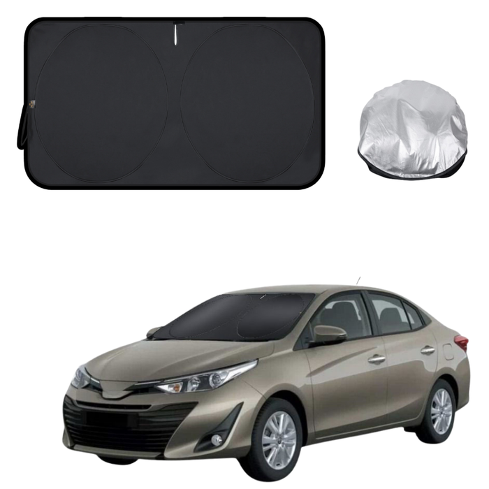 Front Windscreen Sun Shade for Toyota Yaris 2020 - Current - Standard 150 x 85 cm - Black