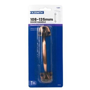 Zenith 108-135mm Florentine Bronze D Shape Heavy Duty Door Handle