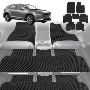 6D Diamond Car Floor Mats for Mazda CX-9 2016-Current-Ultimate Set-Black-Outback GT