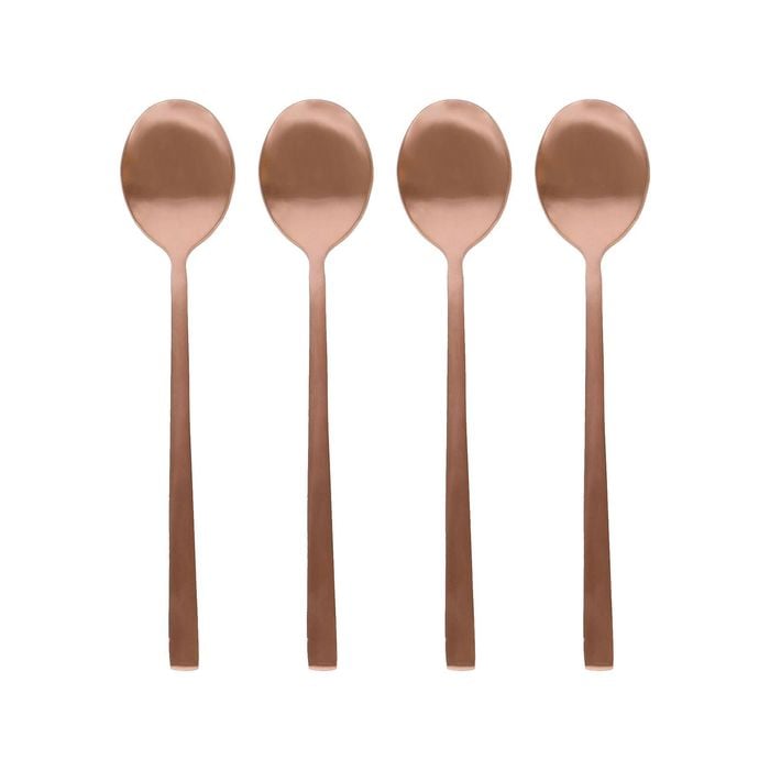 Argon Tableware Stainless Steel Teaspoons - 14.5cm - 4x Durable Rust Resistant Stainless Steel Dishwasher Safe Flatware Set