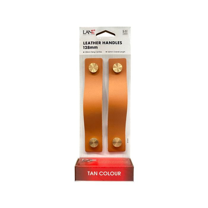 Lane 128mm Tan Leather Handle - 2 Pack