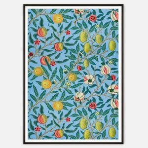Galrie William Morris Vintage Fruit Garden Botanical Art Print for Home Decor, Black Frame, A3 30 x 42cm (12 x 16inch)