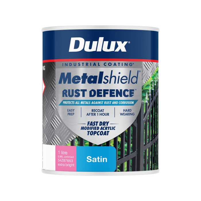 Dulux 1L Extra Bright Base Satin Metalshield Rust Defence