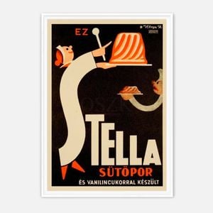 Galrie Stella Sütöpor Vintage Advertising Poster Art Print, White Frame, 50 x 70cm (20 x 28inch)