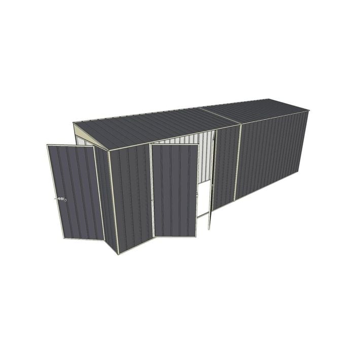 Build-A-Shed 1.2 x 6.0 x 2.0m Skillion Double Hinged Side Doors Shed - Grey