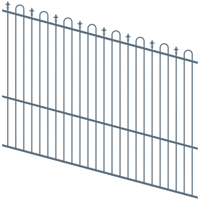 ProtectorAl 1201 - 2400 x 1800mm Deep Ocean Raked Up to 15º Loop And Spear Top Pool Fence Panel