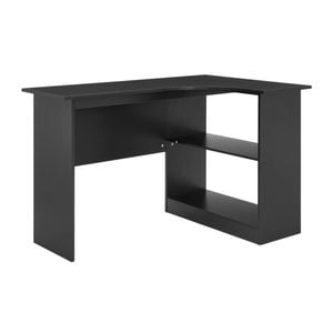 Belle Corner Desk Student Study Office Desk with Shelving Black