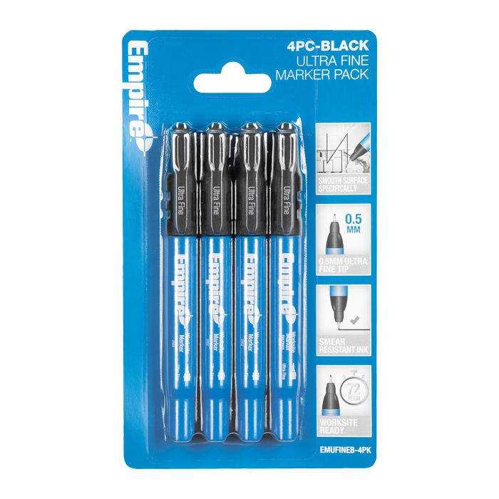 Empire Ultra Fine Black Marker - 4 Pack