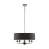 Lexi Lighting Beata Chandelier Light Large Satin Nickel Grey Shade 5 Bulbs