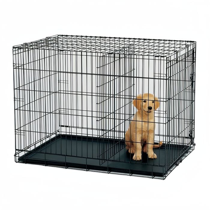 Yes4pets 30' Collapsible Metal Dog Rabbit Crate Cage Cat Carrier With Divider