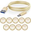 PriceDumb 10 Pack 1m Data Transfer Charger Charging USB Type C Cable Cord Bulk Braided Gold Nylon