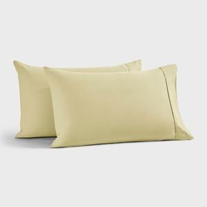 Dreamaker 400TC Premium Cotton Sateen Standard Pillowcase Citron Twin Pack