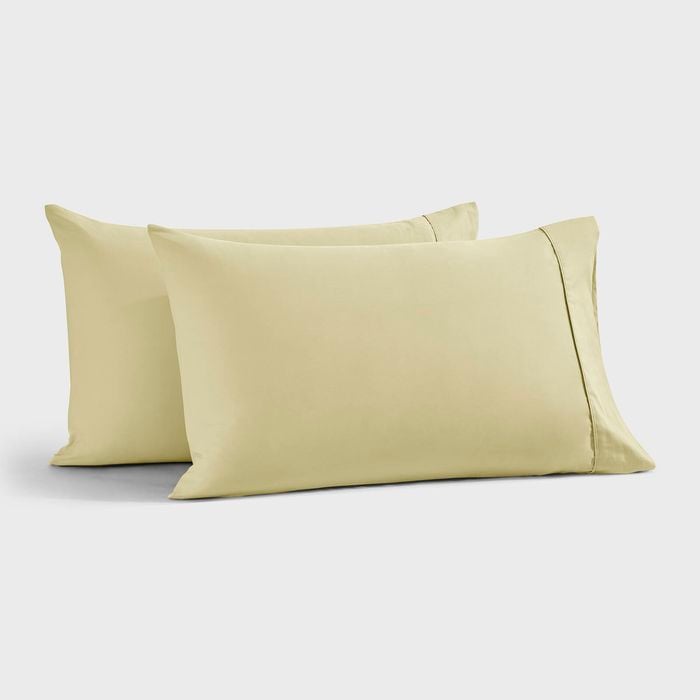 Dreamaker 400TC Premium Cotton Sateen Standard Pillowcase Citron Twin Pack