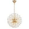 Telbix Lerida Modern Pendant Hanging Lamp Light Metal Crystal Gold Clear Gloss