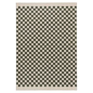 Loopsie-330cm X 240cm-malibu Green And Cream Checkered Washable Rug