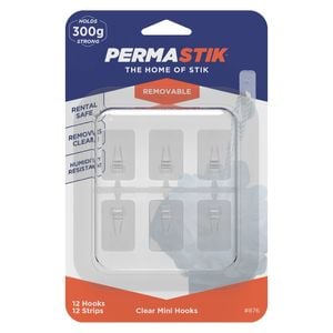 Permastik Clear Humidity Resistant Mini Clips - 12 Pack