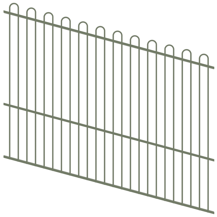ProtectorAl 1201-2400W x 1800H Pale Eucalypt Loop Top Pool Fence Panel Raked Up to 15º