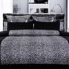 Leopard Quilt Cover Set Black Super King