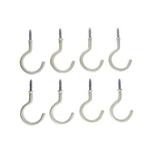 Everhang 28mm White PVC Cup Hook - 8 Pack