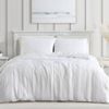 Ardor Shiloh Sutle Check Textured Quilt Duvet Cover Set Double White