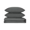 LINENOVA 1800TC Striped Comfort Quilt Cover Set - Single,Black