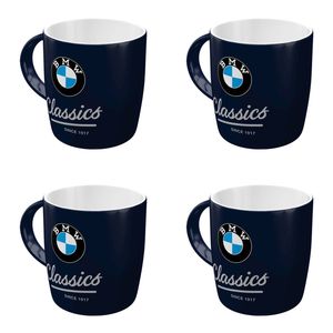 4x Nostalgic-art Ceramic Mug Bmw Classics Retro Design 9x9cm Black