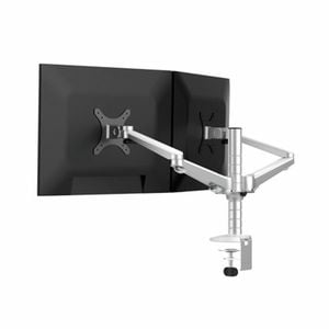 TODO 14"- 27" Aluminium Dual Monitor Bracket Stand Desk Mount Tilt / Rotate