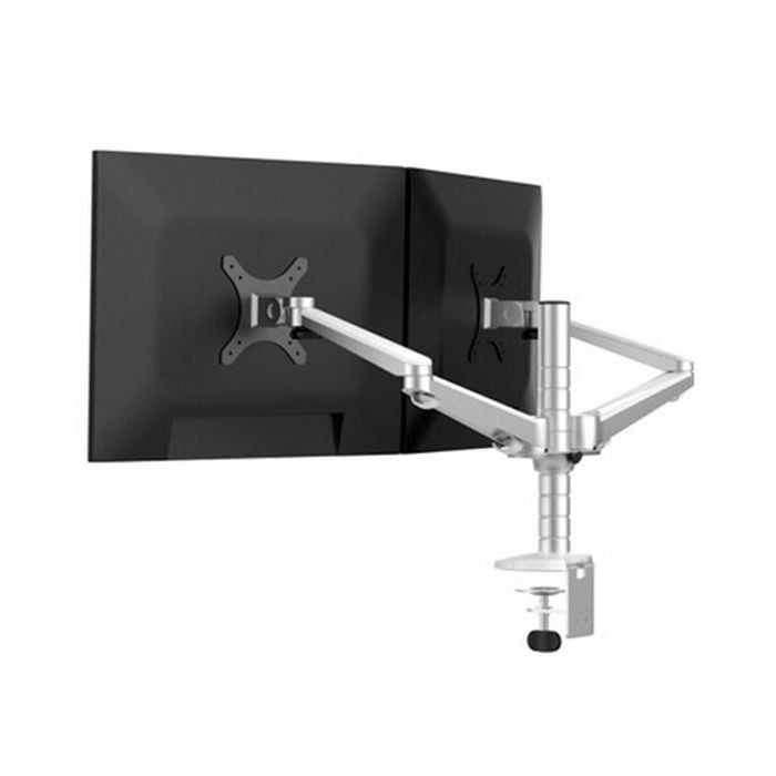 TODO 14"- 27" Aluminium Dual Monitor Bracket Stand Desk Mount Tilt / Rotate