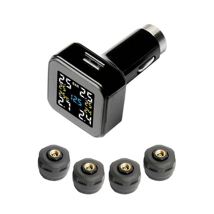 Car Tpms With High-pressure Anti-theft External Cap 4x Sensors