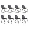 Levede 8pcs Vintage-Style PU Leather Dining Chairs - Black