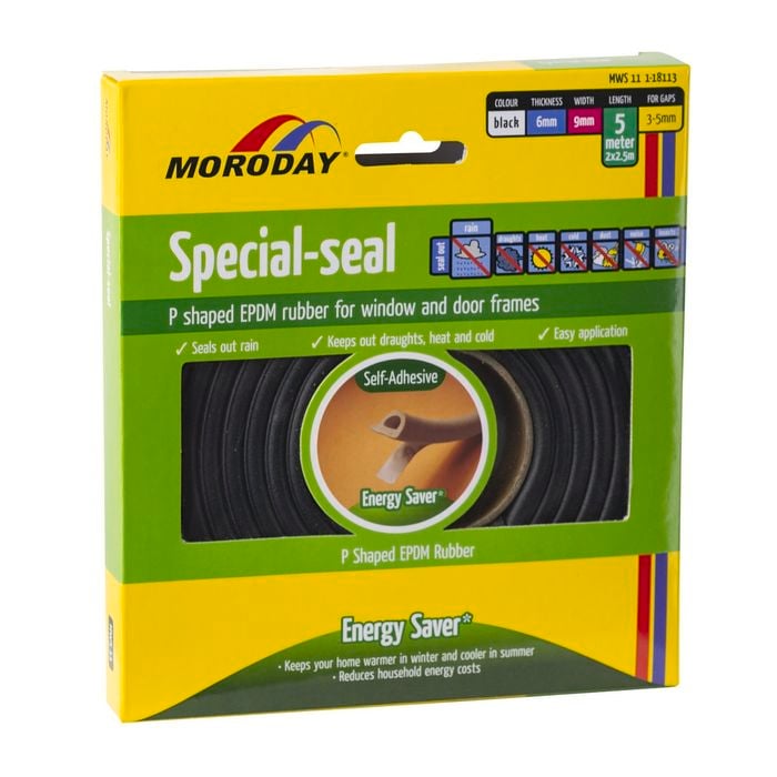 Moroday 5m Black Self-Adhesive Special Weather-Seal