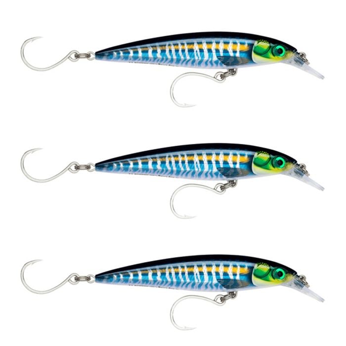 3x Rapala 14cm Saltwater X Rap Long Cast Sink Minnow Fishing Lures - Wahoo UV