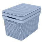 Ezy Storage 18L Mode Decorative Basket With Lid - 2 Pack