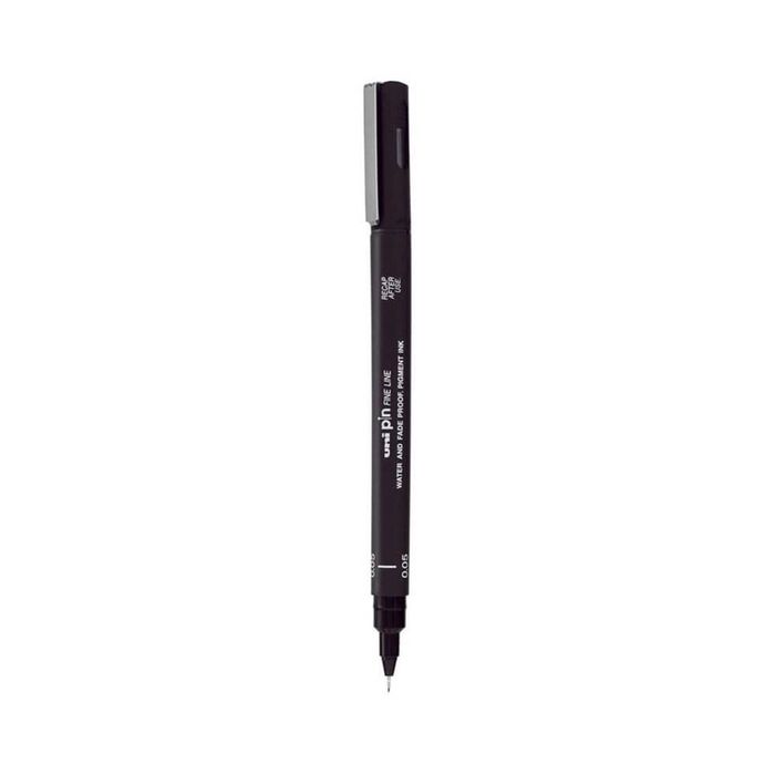 Uni-ball Pin Fineliner Pen Black (Wallet of 3) (0.05mm)