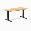 Desky Fixed Height White Oak Hardwood Desk 150cm Matte Black Leg