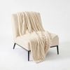 SOGA Cream Flannel Polyester Throw Blanket 200x230cm