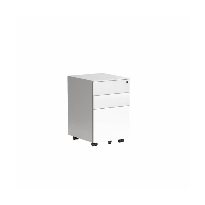 Olg Tempo Mobile Pedestal Square Corners With Lock White W390mm X D450mm X H600mm