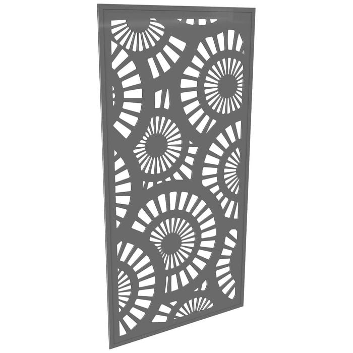 ProtectorAl 300-940w x 941-1840h Light Charcoal Sunburst Framed Composite Decorative Panel