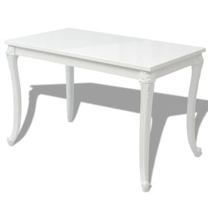 vidaXL Dining Table 116x66x76cm High Gloss White Kitchen Furniture Rectangular