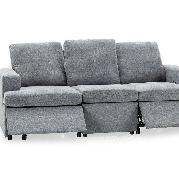 Kurtan Chenille Reclining 3 Seater Sofa - Dark Grey