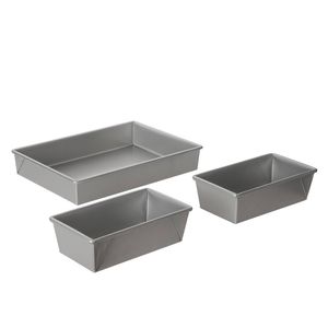 Davis & Waddell Non-Stick Rectangle Loaf Tray3pcs Set - Silver  34.5x24.5x5.7cm