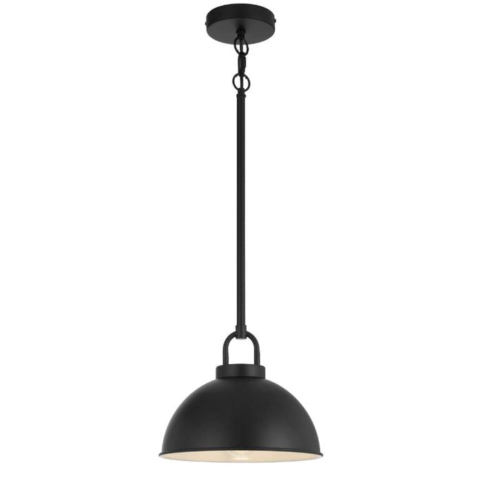 Telbix Emerson Vintage Pendant Hanging Lamp Light Metal Black Satin