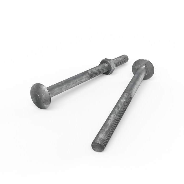 ZENITH M10 x 150mm Hot Dip Galvanised Cup Head Bolts & Nuts